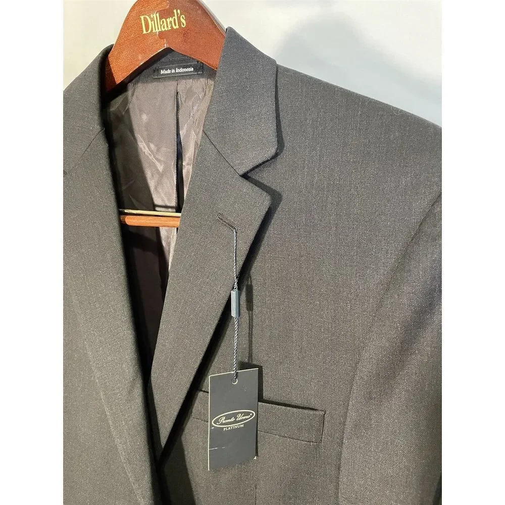 NWT Pronto Uomo Platinum 42R Gray 100%‎ Wool 2Btn Notched Lapel Blazer